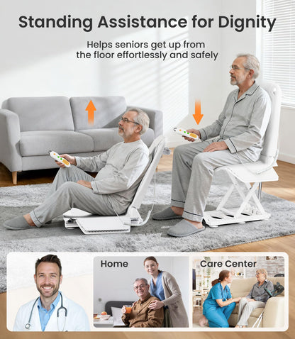 VOLLGUT 2-in1 Electric Chair Lift, Stand Up Independently from Floor, Support Up to 300 LBS, Chair Lift for Elderly, Help You Stand Up for Living Room & Bathtub