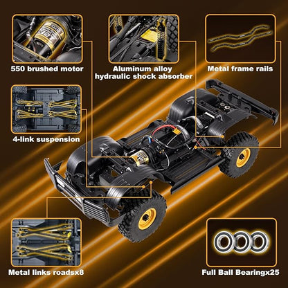 FMS FCX10 1/10 RC Crawler Land Rover Camel Trophy Edition Official Licensed 4WD All Terrain Off-Road RC Truck for Adults High-Detail Scale RC Car with Metal Gears Upgraded Shocks (Range Rover)