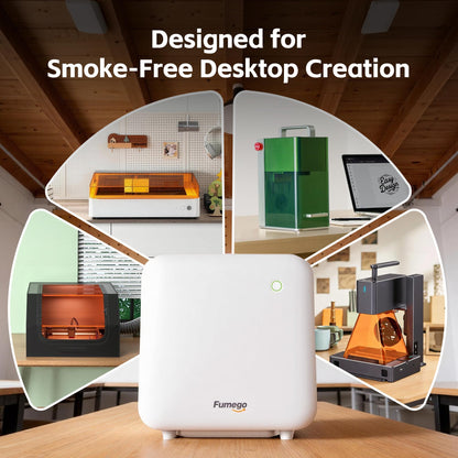 FUMEGO Laser Fume Extractor Compatible with F1/F2/Lumos/LP2/LP4 Laser Engravers ≤ 10W, 106 CFM & 55 dB Smoke Purifier for Laser Engraver, Laser Smoke Extractor HEPA Filtration Removes 99.97% of Fume