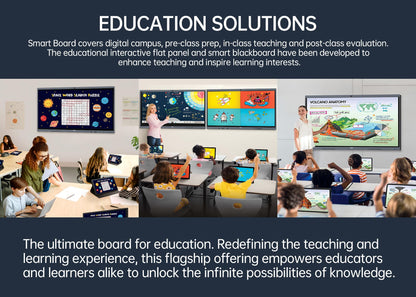 JAV 55" Smart Board Pro Google EDLA Certified 4K UHD Interactive Whiteboard for Classroom Office All-in-One Touchscreen Display with 48MP AI Camera 100W Soundbar Android 14 8+128GB Wall Mount Included