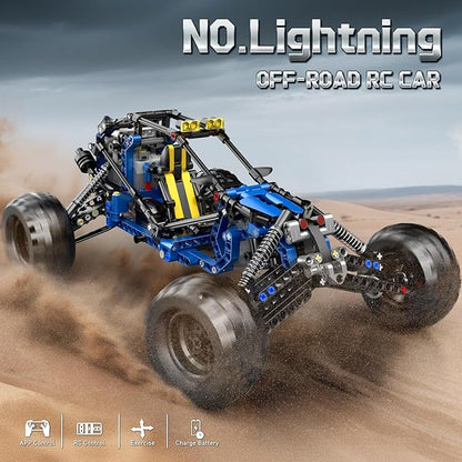 Mould King 18018 Off-Road RC Car Building Sets 515 Pieces Lightning Climbing Car with 2.4GHz Remote &amp APP Control High-Speed RC Buggy Bricks Toy for Boys &amp Adults Ages 8+