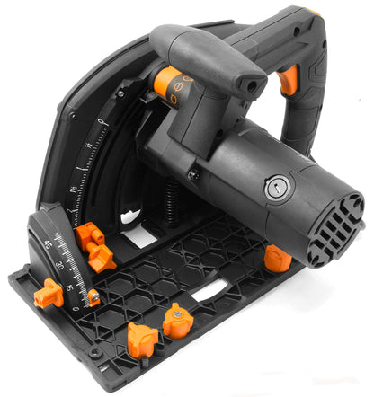 WEN 12-Amp 7.25-Inch Plunge Cut Track Saw Bundle with 100-Inch Guide Rail and Adapters