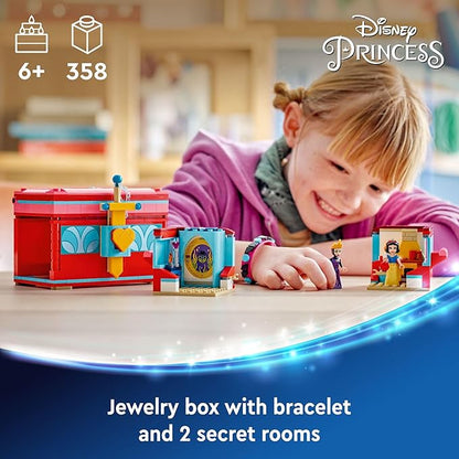 LEGO ǀ Disney Snow White’s Jewelry Box Snow White and The Evil Queen Mini Doll Figures Building Toy for Kids Birthday Gift for 6 Years Old Girls and Boys Play Disney Bracelet 43276