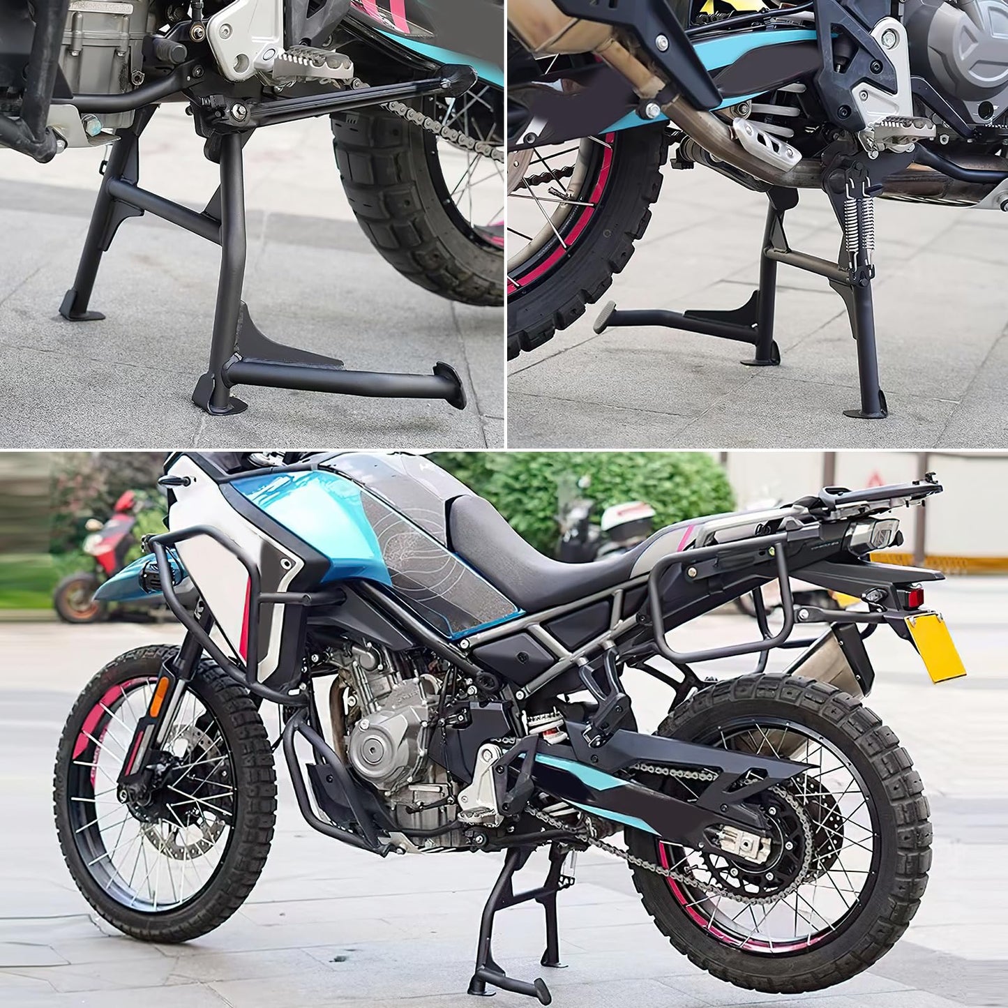 XIDAODIT Motorcycle Center Stand Kickstand and Skid Bash Plate Engine Underbody Guard Set for CFMOTO 450MT 450 MT MT450 IBEX 450 2024-2025