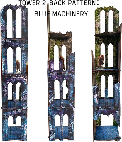 Gothic Sci-Fi Towers Ruin Terrain Set for WH40K D&ampD Pathfinder Painted Modular Building Tabletop Scenery for 28mm Kill Team Miniatures RPG Wargames Battlezone Creation Kit for Tactical Gamepla
