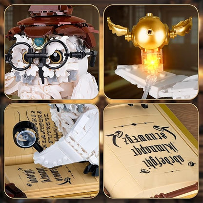 Ideas Magic World Owl Building Set MOC Creative Bird Animal Building Set with Light Collectible Hary Bird Model Toys Gifts for Teens Adults 14+ (1162 PCS)