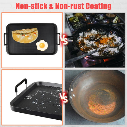 CukAid Flat Top Grill - Non-Stick Stovetop Griddle, Aluminum, Dishwasher Safe