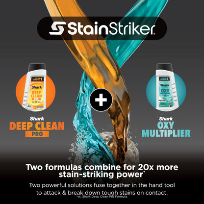 Shark StainStriker | Portable Carpet, Upholstery & Area Rug Cleaner | 4 Tools | Bonus Full-Size Solutions | Powerful Stain & Odor Remover | Deep Clean & OXY Solutions | Blue | PX202BRN