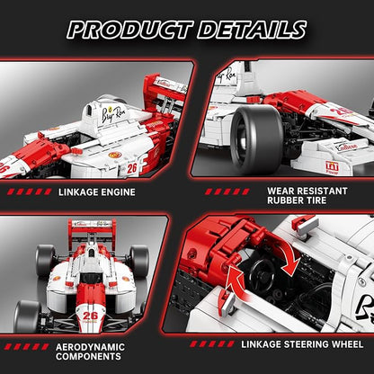 Reobrix F1 Cars Building Sets for Adults Technical MP4 Formula 1 Racing Car Model Kits 1:8 Scale Race Car Model Display for Home Office Decor Collectible Gifts for Adult F1 Fans (2800PCS)