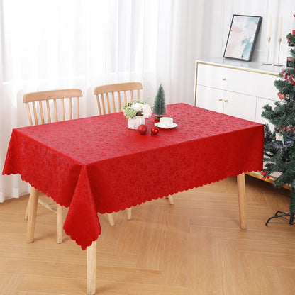 Smiry Rectangle Table Cloth, Waterproof Heavy Duty Vinyl Tablecloths, Wipeable Washable Table Cover for Kitchen and Dining Room (Red, 54" X 120")