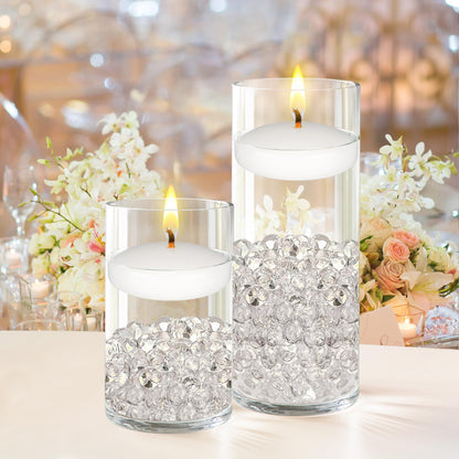 Mega Candles 4 pcs Unscented White Floating Candles, Hand Poured Wax Candle 3 Inch Diameter, Home Décor, Wedding Receptions, Occasions, Festivities, Events, Meditations, Tranquility, Spa