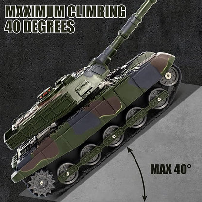 1/28 RC Battle Tank Set Remote Control Army Toy That Shoots for Kids and Adults 2.4G Military Tank Model Toy for Boys Age 6+ Years Old with Sound and Lights