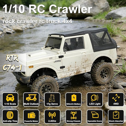 Skymaker WPL C74-1 Suzuki Jimny 1/10 Outdoor Remote Controlled Car 4WD Four Wheel Drive RC Car Rock Crawling Crawler for All Terriens Off-Road Driving