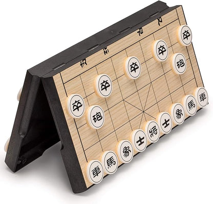 Yellow Mountain Imports Chinese Chess (Xiangqi) Magnetic Travel Set (12.2 Inches) - Compact Folding Board Game Set