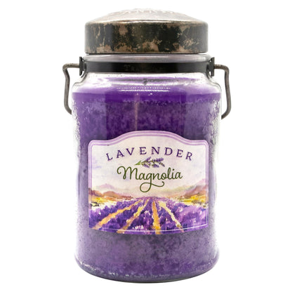 McCall’s Candles | Lavender Magnolia | 26 oz Scented Candle | USA-Poured | Vintage Rustic Jar with Carrying Handle | Calming Floral & Herbal Fragrance