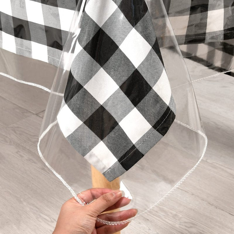 XWZO Clear Plastic Tablecloth Rectangle - 100% Waterproof Oilproof Stain Resistant Wipeable Vinyl Table Cloth, Transparent Cover Protector for Dining, Parties, 60 x 84 Inch