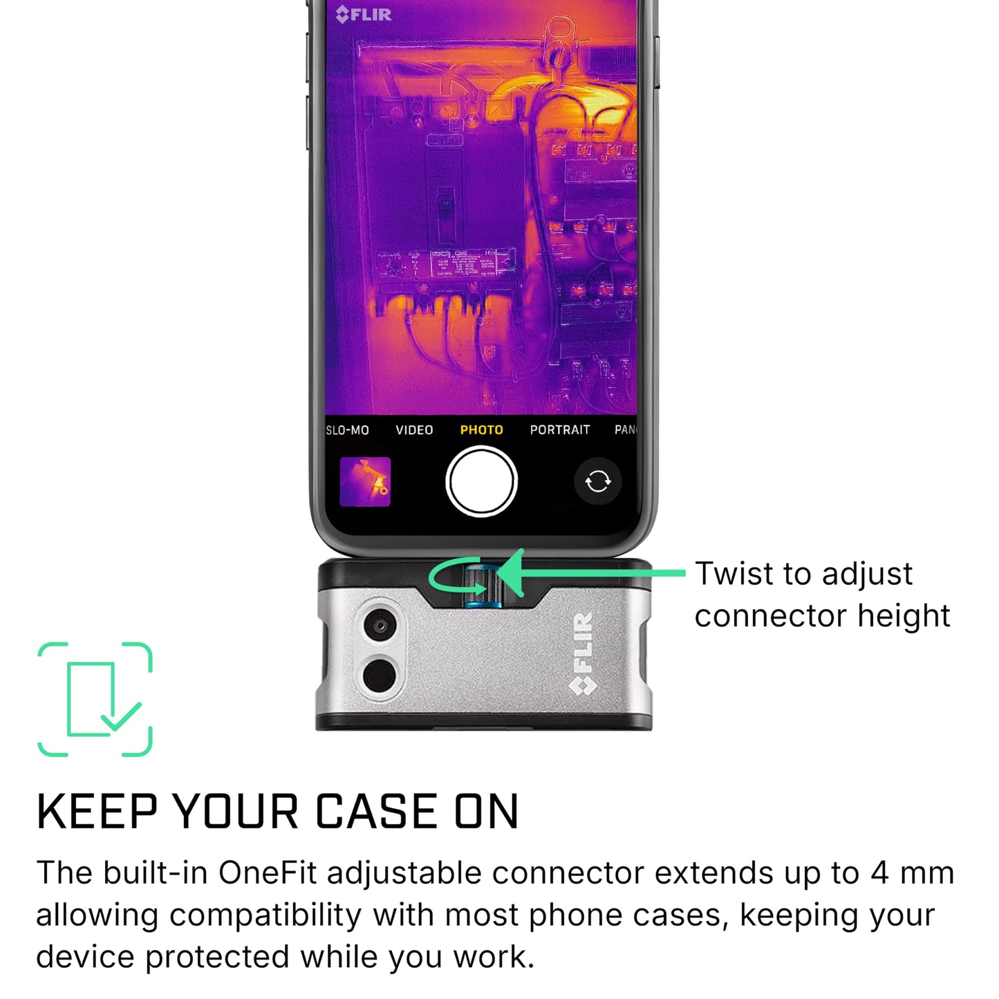 Flir One - Thermal Imaging Camera for iOS Smartphones (iPhone 15 and Newer w/USB-C), 240x180 Super Resolution (80x60 Native IR)