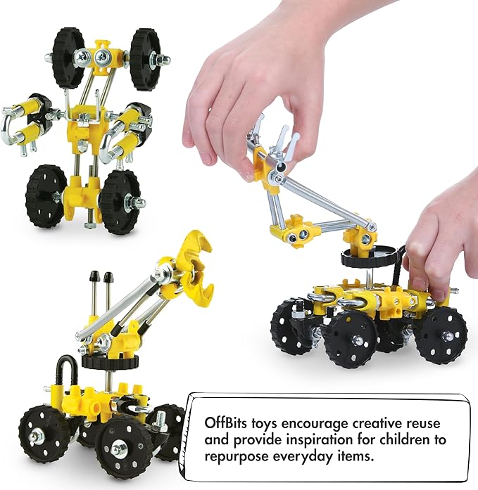 The Off Bits Build Your Own Excavator Toy 150+ Pcs Vehicle Construction Toys LoaderBit Educational Stem Building Toys STEAM Gift for Kids Engineering Kit for Kids 8 9 10 11 12 Years Old