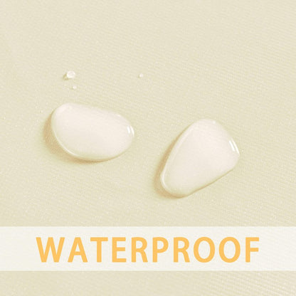 sancua 100% Waterproof Rectangle PVC Tablecloth - 70 x 70 Inch - Oil Proof Spill Proof Vinyl Table Cloth, Wipe Clean Table Cover for Dining Tables, Buffet Parties and Camping, Beige