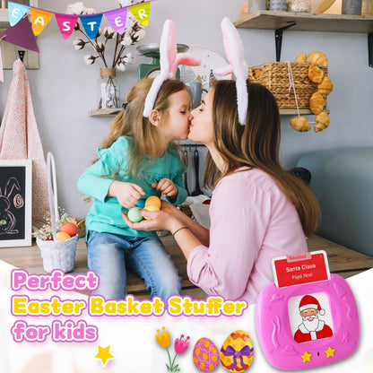 HOMESTEC Toddler Talking Flash Cards with American Accent and 288 Sight Words for Speech Therapy Learning Montessori Sensory Play for Boys and Girls Ages 3 to 6 Birthday Gifts (Pink)