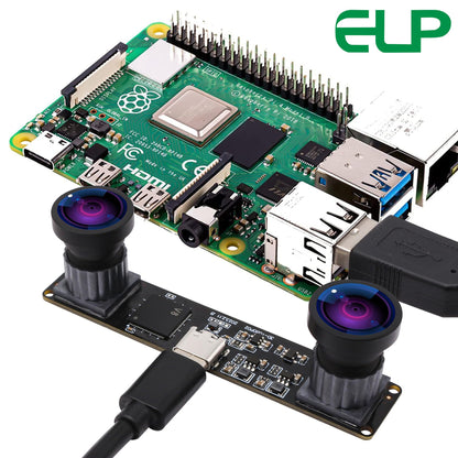 ELP 4MP Dual Lens USB Camera - Wide Angle, 1080P 60fps, Lightburn, Mini UVC USB2.0 Laser Engraver Camera Module for Computer & Raspberry Pi