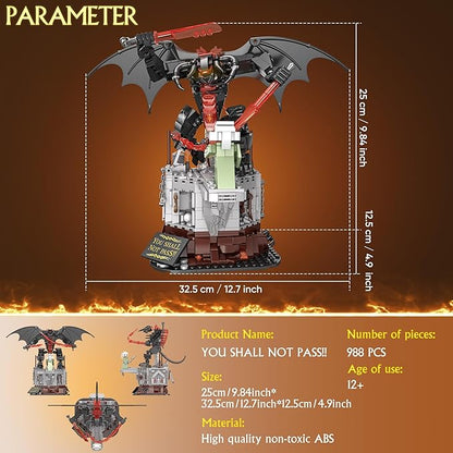 KHEO Magic Rings Battle Construction Building Set Guardian Showdown Dark Lord Monsters Building Toys Monsters Building Block Collection Gift for Adult and Movie Fans Ideal Toy for Kids 8+ 988PCS