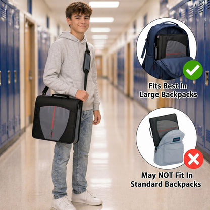 Case-it Mighty Zip Tab School Zipper Binder | 3-Inch O-Rings, 600-Sheet Capacity, 5-Subject Expanding File Folder, Multiple Pockets & Storage Organizer, Shoulder Strap | D-146 Spearmint