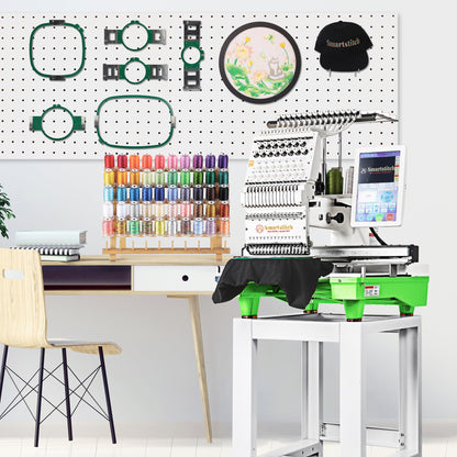 Smartstitch S-1501 Commercial Embroidery Machine with 15 Needles,14"x20" Embroidery Area,1200SPM Max Speed,12" Touch Screen, Wifi available, capable of embroidering on 3D Caps, Flat, T-shirt and more