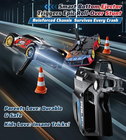 Interactive Battle RC Car Set - RC Drift Car Innovative Ejection Launcher with Dual Remotes 2.4G Sensor Chase Game Parent-Child Interactive Toy Car for Kids Ages 6+