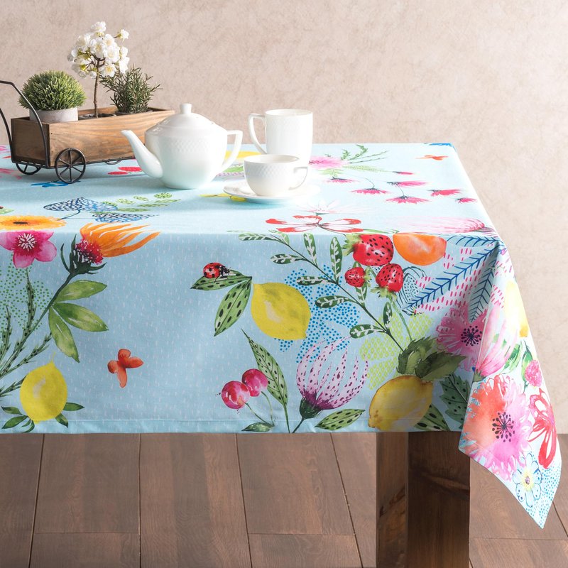 Maison d' Hermine Table Cloth Square Table 100% Cotton 60 x 60 Inches Tablecloth Reusable Decorative for Dining Kitchen Room Farmhouse Home Gifts for Mothers Day Spring Summer - Jardin D'Ete - Mint