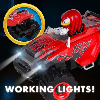 NKOK RC Sonic Racing CrossWorlds Monster Truck Knuckles Ready-to-Run 2.4GHz Remote Control Turbo Boost Wheelie &amp Donut Action All-Terrain Off-Road Ages 6+ Fun Gift for Kids Toy Award Winn