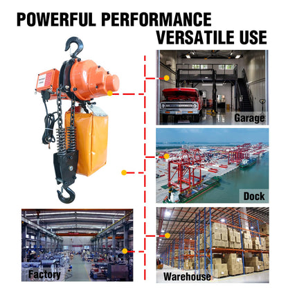 Electric Chain Hoist 2 in 1,2200 lbs Load Capacity,20 ft Lifting Height,120V Single Phase Overhead Crane with 328 ft Wireless & 15 ft Wired Remote Control, Ideal for Garage,Shop,and Home Use