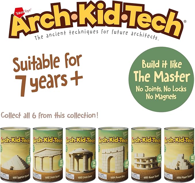 Taksa Toys Ancient Greek Facade Stem Toys Unique Educational Stackable Building Blocks for Kids Ages 7 8 9 10+ Years Old Indoor Architectural Kit Learning Games Montessori Toys for Children 55 Pcs