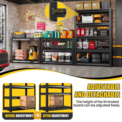 CVGFDR 5-Tier Garage Shelving Heavy Duty, Adjustable Garage Shelves, 3000LBS Metal Shelving Unit, Garage Storage Shelves, Utility Storage Rack Shelf, Shelves for Garage Storage, 72" H×45.7" W×20" D