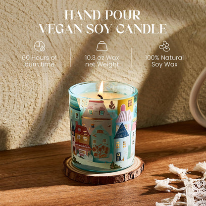 M&SENSE New York City Scent Soy Wax Aesthetic Candle - 10.2 oz | Natural Fragrance for Home& Book Candles | for Housewarming, Hostess Gifts&Home Deor,Thank You Gifts