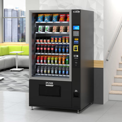 KoolMore Refrigerated Snack Vending Machine with 60 Slots, Bill Acceptor and Credit Card Reader in Black (KM-VMR-40-BR)