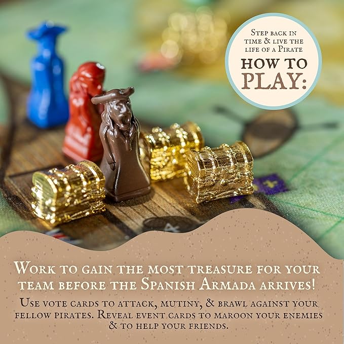 Facade Games Tortuga 1667 Deluxe Edition Board Game Treasure Plunder Game of Cards Strategy Deceit and Luck for 2-9 Players