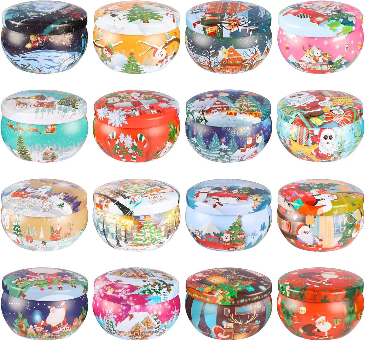 16pcs Christmas Scented Candles Set, 2.5oz Aromatherapy Candles Gift for Women, 16 Fragrances Soy Wax Candle for Christmas Holiday Thanksgiving Mother's Day
