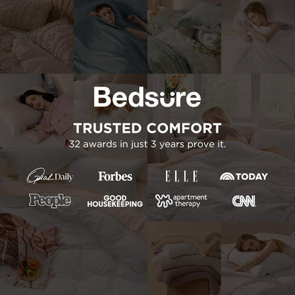 Bedsure Khaki Duvet Cover Set - Extra Soft King Size 3-Piece Bedding, 104x90 Inches with Zipper Closure & 2 Pillow Shams