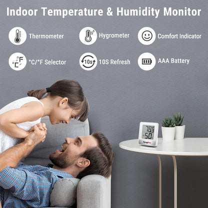 TempPro TP49 Digital Hygrometer & Indoor Thermometer - Accurate Temperature & Humidity Monitor | Compact Design