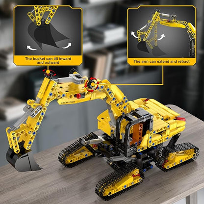Mould King Crawler Excavator Building Sets 17076 Engineering Excavator Kits MOC Model Toys Birthday Gifts for Adults and Teens 14+ Construction Vehicle Set for Excavator Fans (840 Pcs)