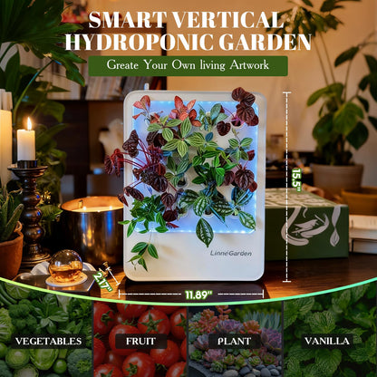 LinneGarden Indoor Garden Hydroponic System with LED Grow Light Indoor herb Garden, Indoor Garden Hydroponic System with LED Grow Light (White)