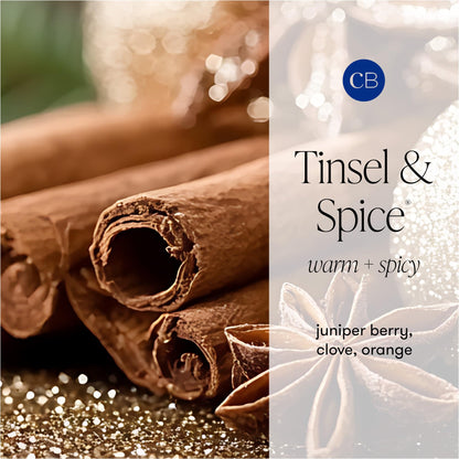 Capri Blue Tinsel & Spice - Pattern Play Holiday Candle - Petite Glass Jar - Luxury Candles - Scented Candle with Notes of Juniper Berry & Cinnamon - Decorative Gift (8 oz)