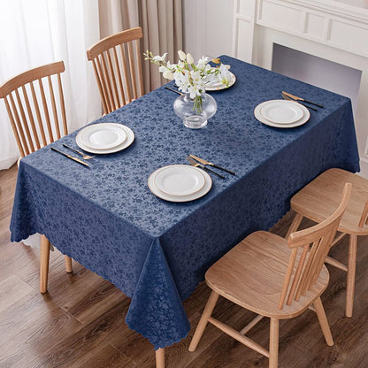 Smiry Rectangle Table Cloth, Waterproof Heavy Duty Vinyl Tablecloths, Wipeable Washable Table Cover for Kitchen and Dining Room (Navy Blue, 60" X 140")