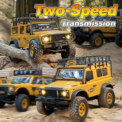 BEEZRC FMS 1/24 RC Crawler RTR FCX24M Land Rover Family Camel Trophy Edition Licensed RC Model 4WD RC Rock Truck 2.4Ghz Hobby Grade RC Car Model Mini Off Road Vehicle with Battery (Defender 110)