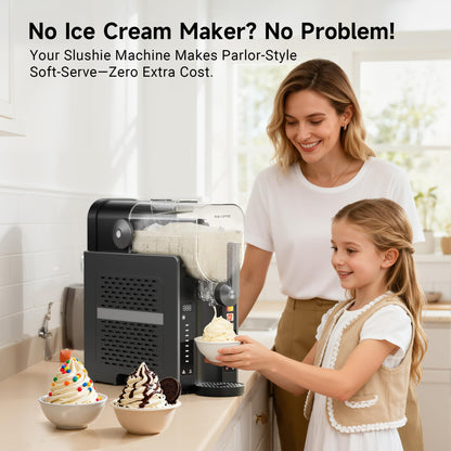 REVOTIO Slushie Machine for Home, 88 oz Slushy Machine, No Ice Needed Frozen Drink Maker with 6 Presets, Quiet, Auto-Clean, LED Display, Black, Perfect for Margaritas, Frappés, Milkshakes and More