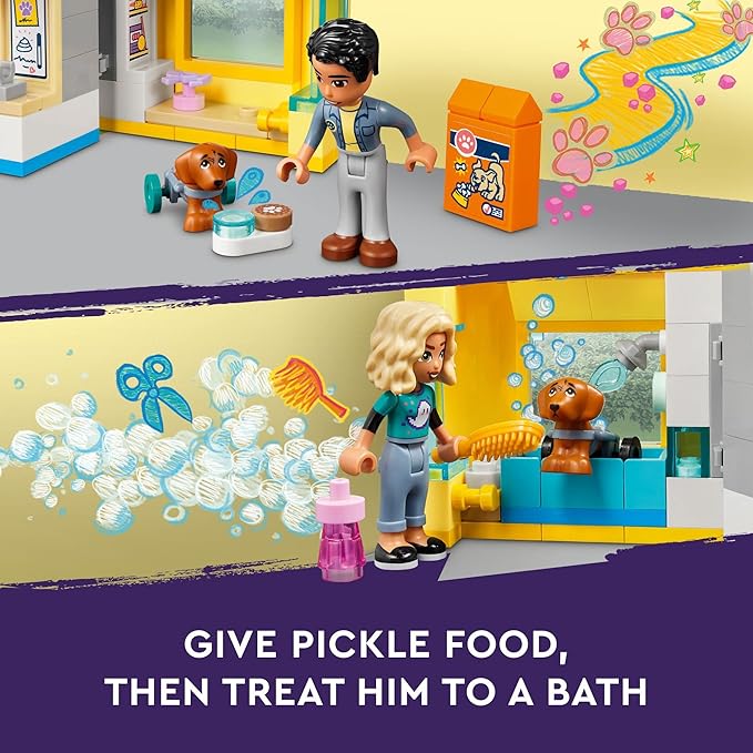 LEGO Friends Dog Rescue Van Building Toy 41741 Mobile Rescue Center Pretend Play Set Gift Idea for Animal-Loving Kids Girls Boys Age 6+ Featuring Nova and Dr. Marlon Mini-Dolls Dog Figure Toy Van