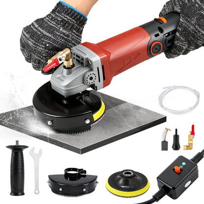 Antstone 860W Wet Polisher 4'' Electric Granite Polisher with 6 Variable Speeds 110V Wet Stone Polisher Grinder Buffer Concrete Polisher for Granite Marble Concrete Stone Countertop Floor Surface Tile