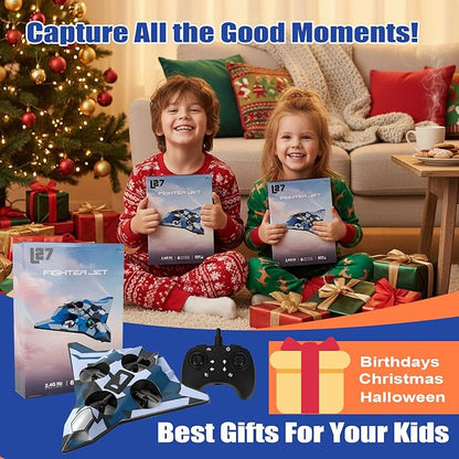 Foam Remote Control Airplanes for Kids &amp Adults | RC Fighter Jet with Light 360° Flip Fighter Jet Toys Stunt Roll Airplane Toy Great for Beginners Christmas &amp Birthday Gift for Kids Boys Ag
