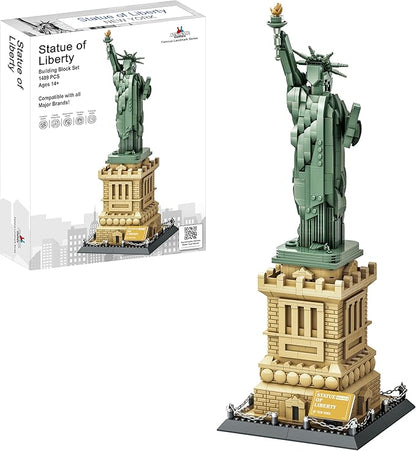 Apostrophe Games Statue of Liberty Building Block Set (1409 Pieces) New York's Statue of Liberty Famous Landmark Series - Architecture Model for Kids and Adults